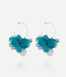 Boucles d'oreilles ZAG Cayetana Aqua en acier doré et tulle