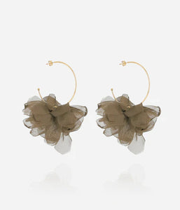 Boucles d'oreilles ZAG Cayetana Marron en acier doré et tulle