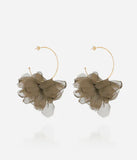 Boucles d'oreilles ZAG Cayetana Marron en acier doré et tulle