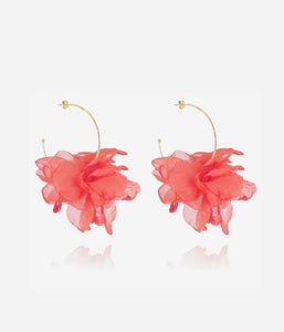 Boucles d'oreilles ZAG Cayetana Corail en acier doré et tulle