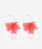 Boucles d'oreilles ZAG Cayetana Corail en acier doré et tulle