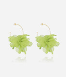 Boucles d'oreilles ZAG Cayetana Vert Clair en acier doré et tulle