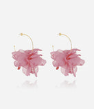 Boucles d'oreilles ZAG Cayetana Rose en acier doré et tulle