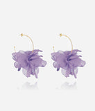 Boucles d'oreilles ZAG Cayetana Violet en acier doré et tulle