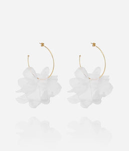 Boucles d'oreilles ZAG Cayetana Blanche en acier doré et tulle