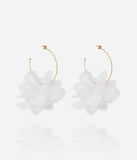 Boucles d'oreilles ZAG Cayetana Blanche en acier doré et tulle