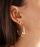 Boucles d'oreilles créoles ZAG Narcao en acier doré