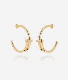 Boucles d'oreilles créoles ZAG Narcao en acier doré