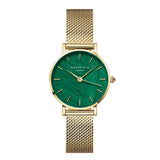 Rosefield Small Edit mesh doré fond nacre vert emeraude