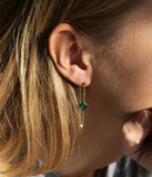 Boucles d'oreilles ZAG Velasquez en acier doré et onyx noir