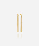 Boucles d'oreilles longues ZAG "Enchanté" en acier doré