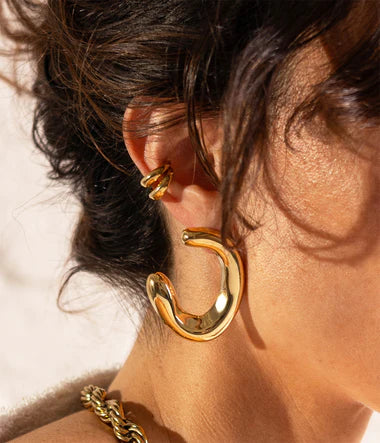 Boucles d'oreilles ZAG Tancredi en acier doré