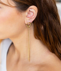 Boucles d'oreilles ZAG Harui en acier doré