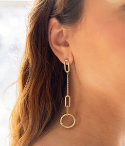Boucles d'oreilles créoles ZAG Tekla en acier doré