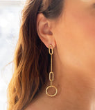Boucles d'oreilles créoles ZAG Tekla en acier doré