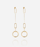 Boucles d'oreilles créoles ZAG Tekla en acier doré