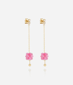 Boucles d'oreilles ZAG Bacca avec tourmaline Fuschia