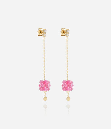Boucles d'oreilles ZAG Bacca avec tourmaline Fuschia