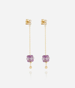 Boucles d'oreilles ZAG Bacca mauve amethyste
