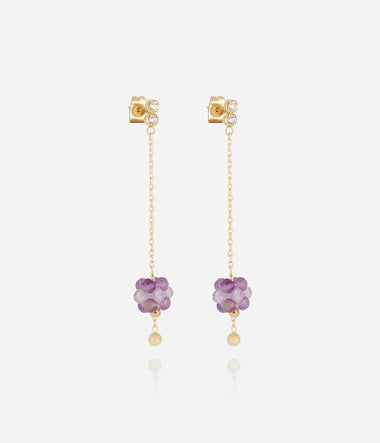 Boucles d'oreilles ZAG Bacca mauve amethyste