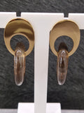 Boucles d'oreilles créoles ZAG en acier doré et résine 880J825