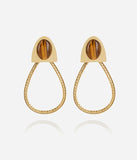 Boucles d'oreilles ZAG Obsidia Caramel en acier doré