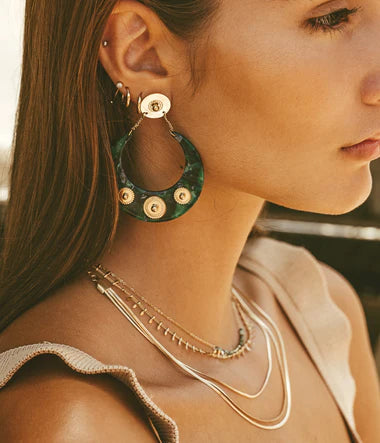 Boucles d'oreilles ZAG Pretresse verte