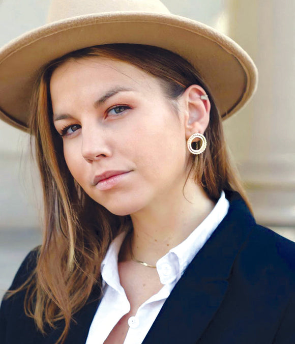 Boucles d'oreilles ZAG Arya en acier doré