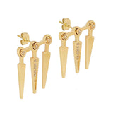 Boucles d'oreilles ZAG Chiquito en acier doré