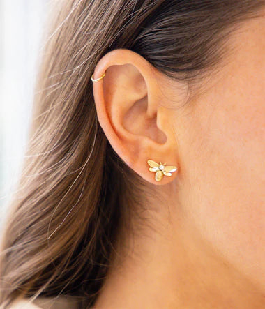 Boucles d'oreilles doubles ZAG Abeja blanche