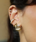 Boucles d'oreilles créoles ZAG Eeikon en acier doré