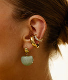 Boucles Zag Rosazia Blanc écru en acier doré