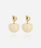 Boucles Zag Rosazia Blanc écru en acier doré