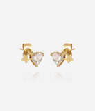 Boucles d'oreilles ZAG clous Kanoa en acier doré