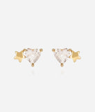 Boucles d'oreilles ZAG clous Kanoa en acier doré