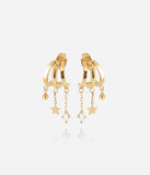 Triples Boucles d'oreilles ZAG Abril en acier doré (3 anneaux pour 1 seul perçage)