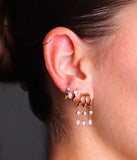 Triples boucles d'oreilles ZAG Martina en acier doré trompe l'oeil (3 anneaux pour un seul perçage)