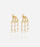 Triples boucles d'oreilles ZAG Martina en acier doré trompe l'oeil (3 anneaux pour un seul perçage)