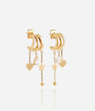 Triples boucles d'oreilles ZAG Beatriz en acier doré trompe l'oeil (3 anneaux pour un seul perçage) (Copie) (Copie)