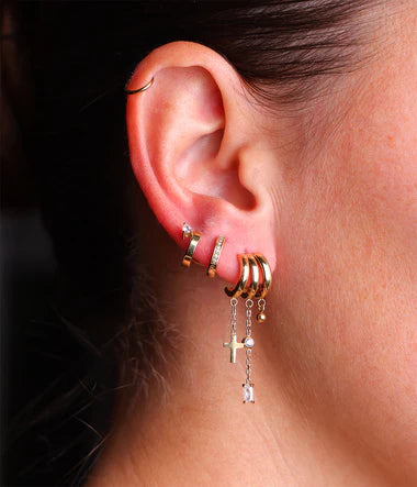 Boucles d'oreilles ZAG Susana en acier doré