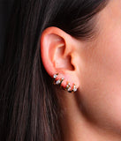 Doubles Boucles d'oreilles ZAG Yolanda en acier doré (2 anneaux pour 1 seul perçage)