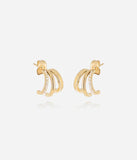 Triples Boucles d'oreilles ZAG Virginia en acier doré (3 anneaux pour 1 seul perçage)