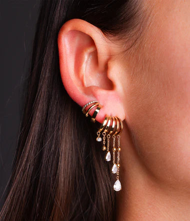 Boucles d'oreilles ZAG Maria en acier doré