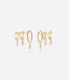 Triples Boucles d'oreilles ZAG Leti trompe l'oeil (3 anneaux pour un seul perçage)