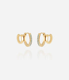Doubles Boucles d'oreilles ZAG Uria Bleu multiples trompe l'oeil (2 anneaux pour un seul perçage)