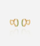 Boucles d'oreilles ZAG Uria VERT multiples trompe l'oeil (2 anneaux pour un seul perçage)
