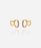 Boucles d'oreilles ZAG Uria purple multiples trompe l'oeil (2 anneaux pour un seul perçage)