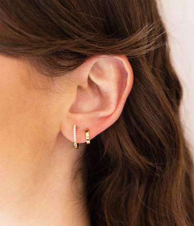 Doubles Boucles d'oreilles ZAG Uria Bleu multiples trompe l'oeil (2 anneaux pour un seul perçage)