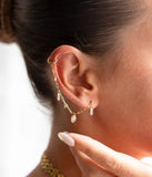 Boucles d'oreilles doubles ZAG Azélie en acier doré