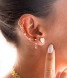 Boucles d'oreilles ZAG Ageha en acier doré